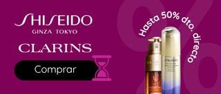 Shiseido y Clarins 50% dto