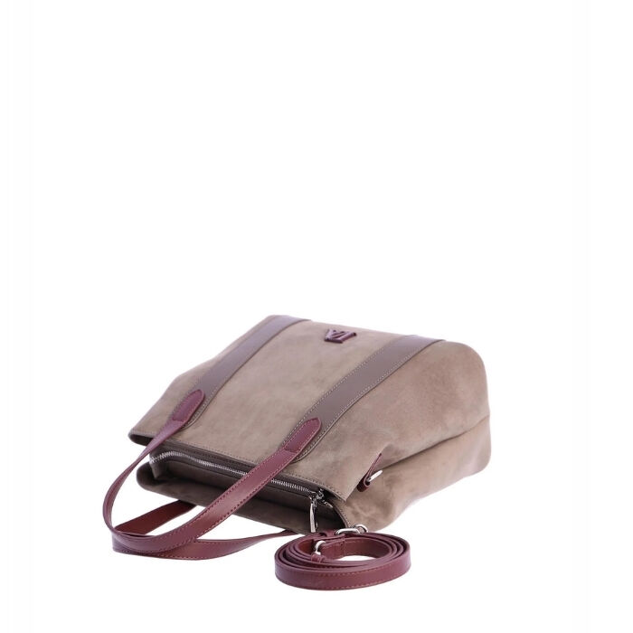 Bolso de Mano Cuero Gris   5