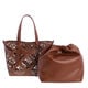 Bolso de Hombro Tote Calado Marr&oacute;n   1