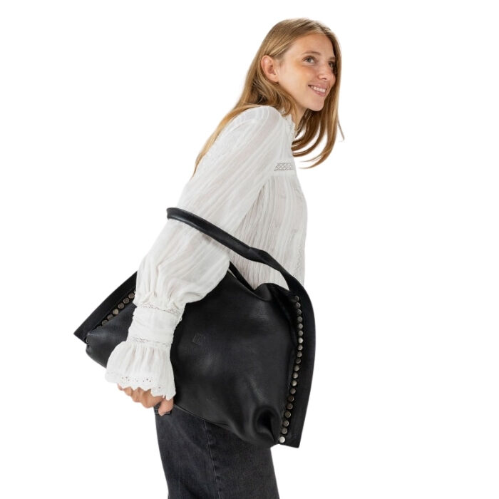 Bolso de Hombro de Piel Vienna Negro   2