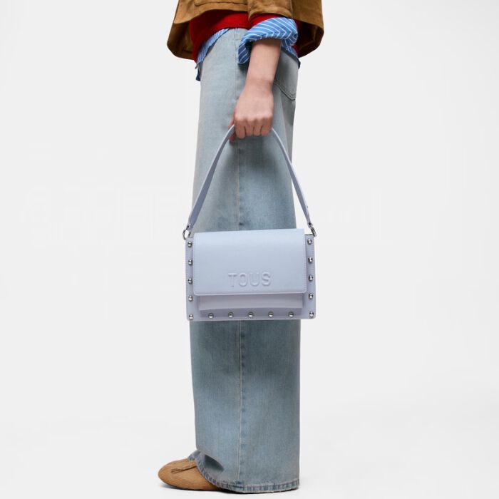 Bandolera Mediana Audree Studs Azul Gris&aacute;ceo   5