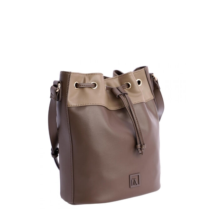 Bolso Bandolera Bicolor Marr&oacute;n   1