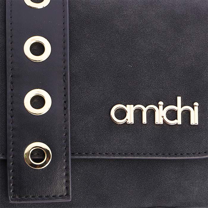 Bolso de Hombro Suede Negro   3