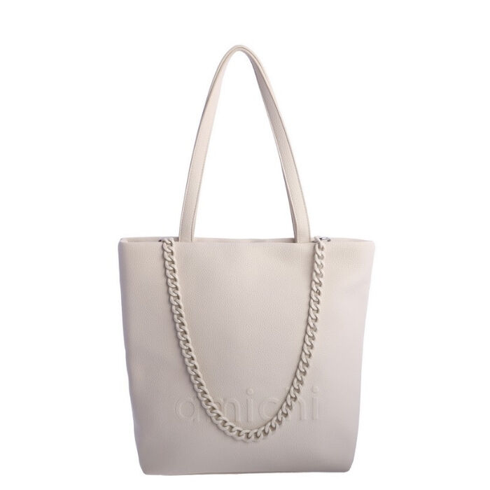 Bolso Shopper Marfil Cadena Blanco  