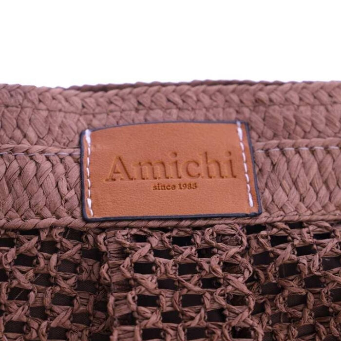 Bolso Bandolera Rafia Marr&oacute;n   2