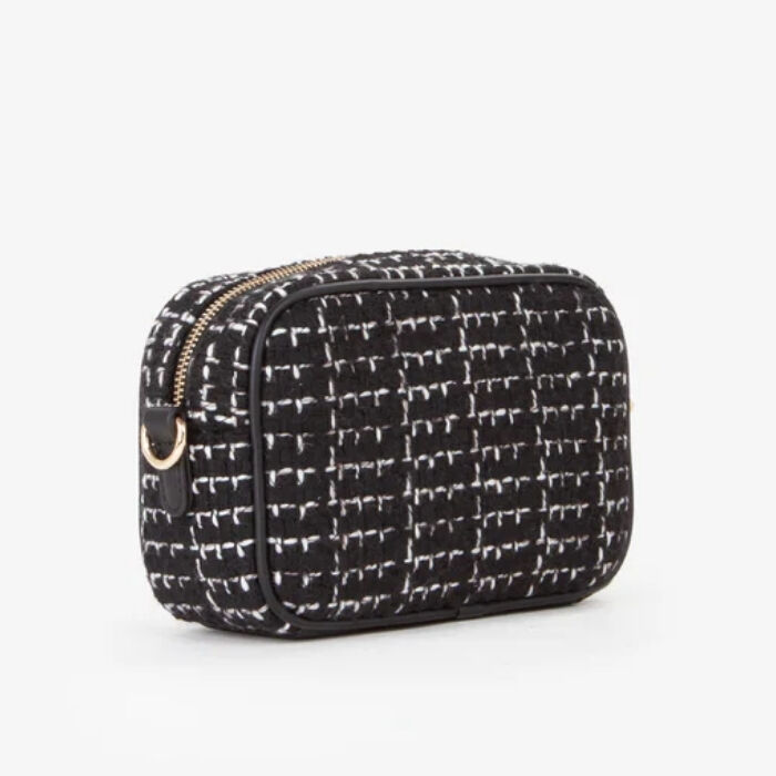 Bolso Bandolera Spalla Tweed Negro   3
