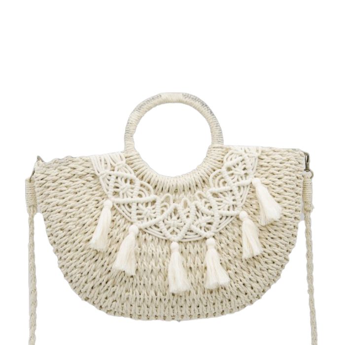 Bolso Capazo de Rafia Cuerdas  