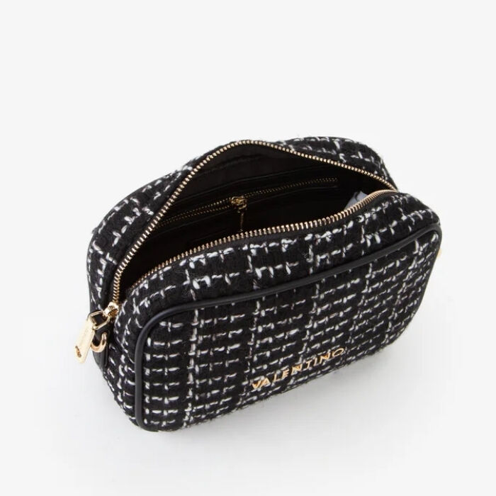 Bolso Bandolera Spalla Tweed Negro   4