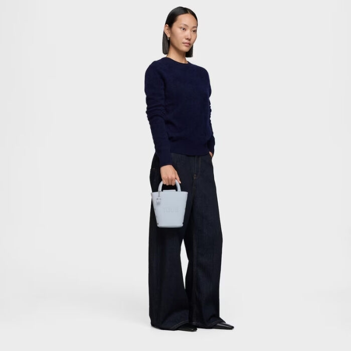 Mini Bolso Back To Basics Azul Gris&aacute;ceo   3