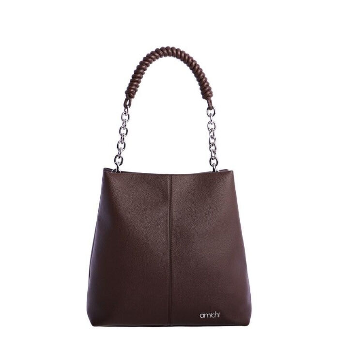 Bolso de Hombro Sint&eacute;tico Marr&oacute;n   4