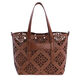 Bolso de Hombro Tote Calado Marr&oacute;n   0