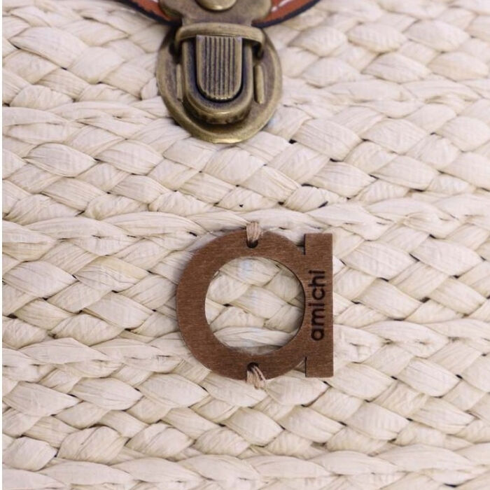 Bolso Bandolera Rafia Arena   4
