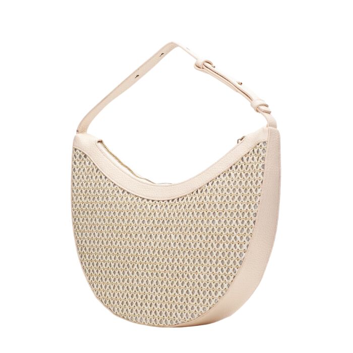 Bolso Hobo Rafia Crema   3
