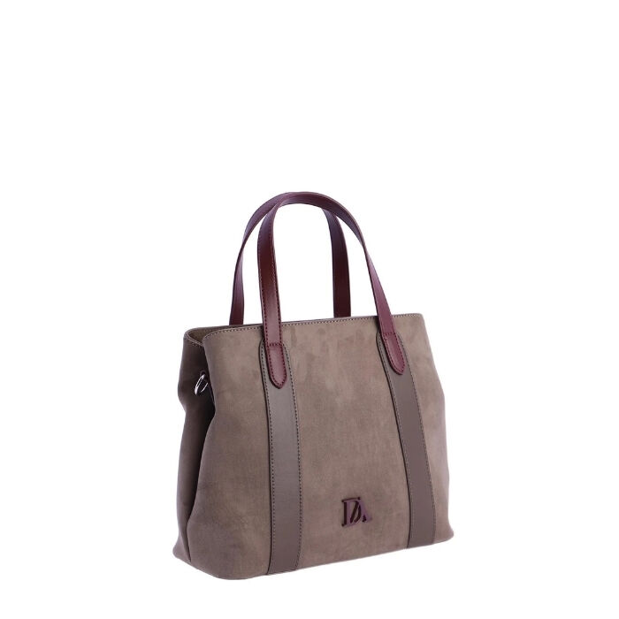 Bolso de Mano Cuero Gris   2