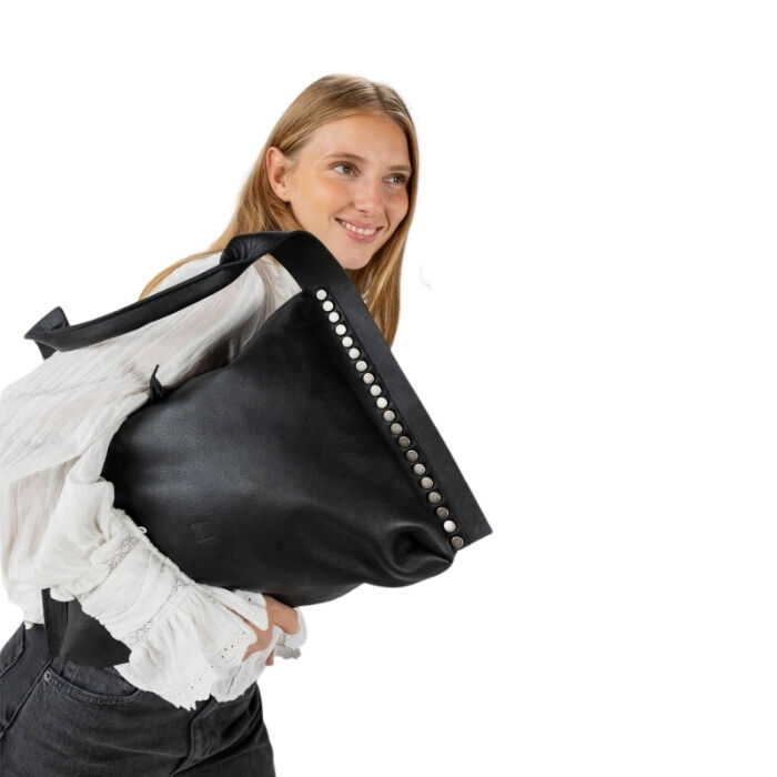 Bolso de Hombro de Piel Vienna Negro   4