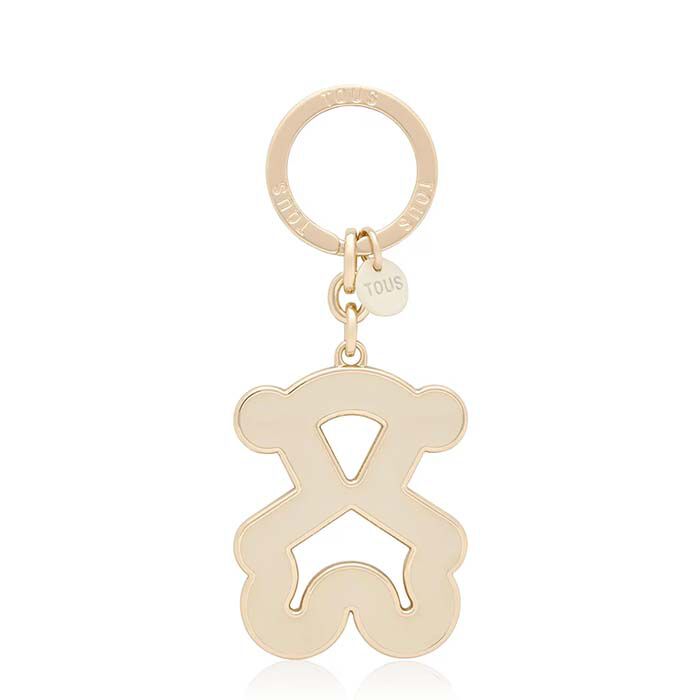 Llavero Metal Bear Enamel Dorado-Beige  