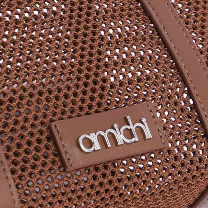 Bolso de Hombro Rejilla Marr&oacute;n   4