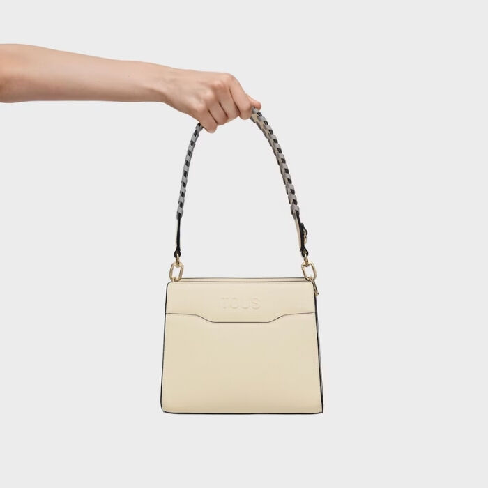 Bolso Shopper Pequeño Audree Saffiano Beige   6