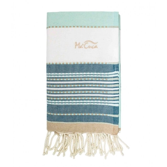 Fouta Afra Verde Agua Azul   4