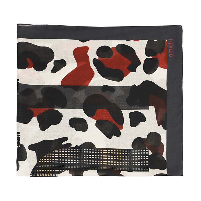 Pañuelo Estampado Gris-Rojo  T. Única-232968 6