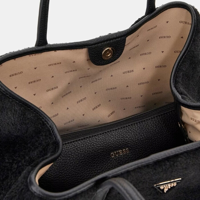 Bolso Shopper Victtoria Pelo Sintético Negro   3