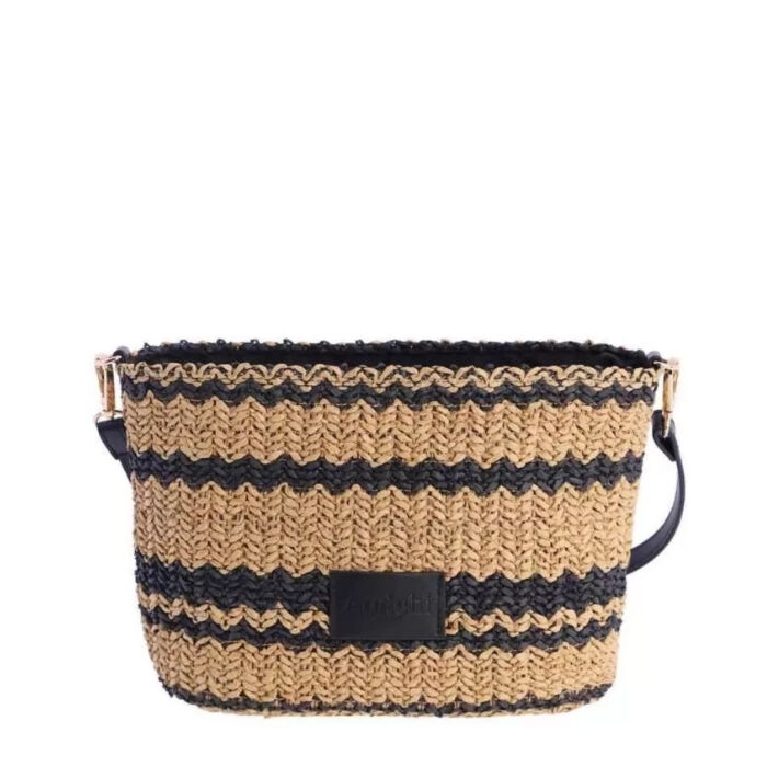 Bolso Bandolera Rafia Franjas  