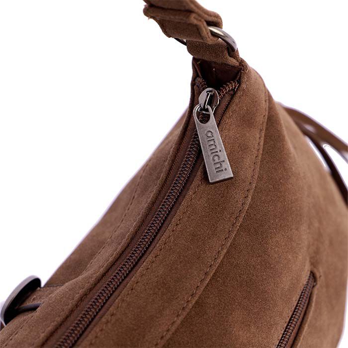 Bolso de Hombro Suede Flecos Marrón   6