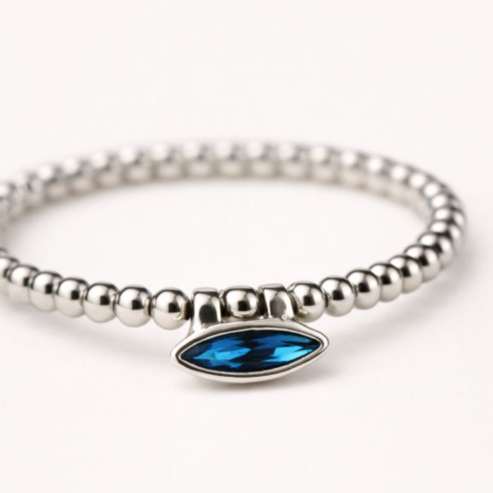 Pulsera Cala Plata Azul  T. &Uacute;nica-236287 1