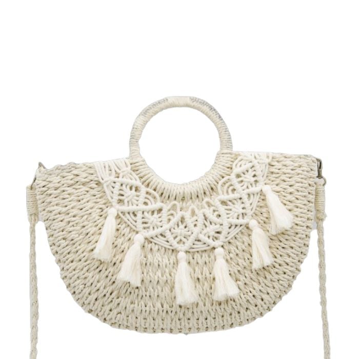 Bolso Capazo de Rafia Cuerdas   1