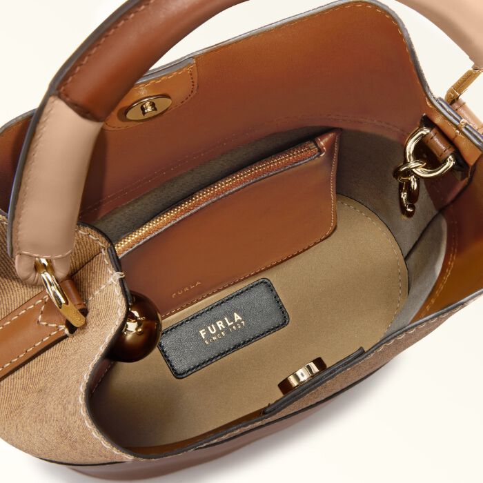 Furla Sfera Bolso Cubo Cognac   2