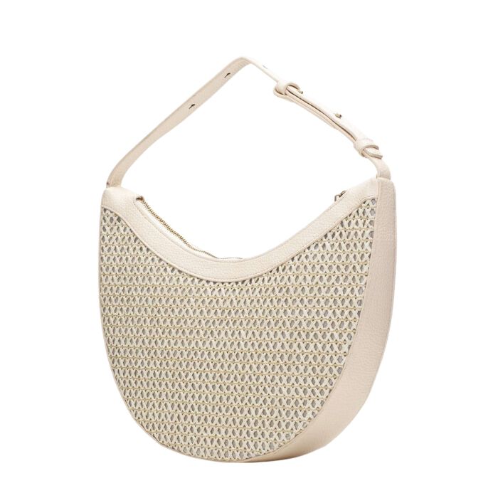 Bolso Hobo Rafia Crema   2