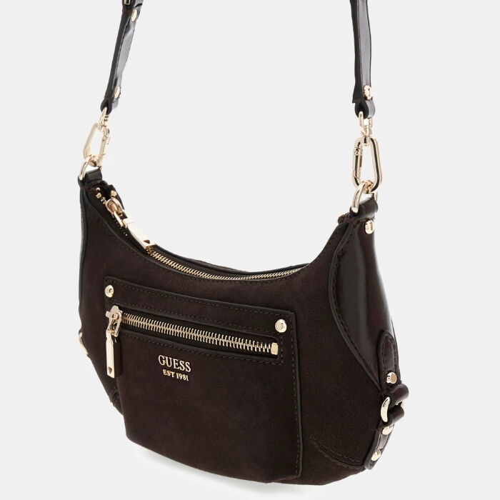 Bolso Bandolera Mini Marsha de Piel Marr&oacute;n Oscuro   5