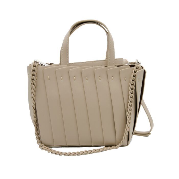 Bolso Tiras Superpuestas Beige  