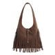 Bolso Shopper Suede Flecos Marrón   0