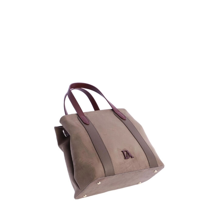 Bolso de Mano Cuero Gris   4