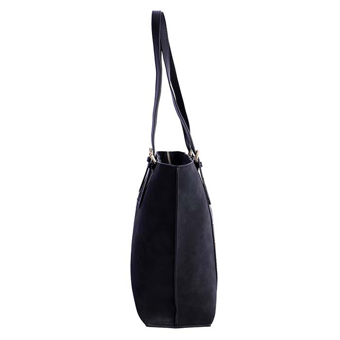 Bolso Shopper Suede Negro   5