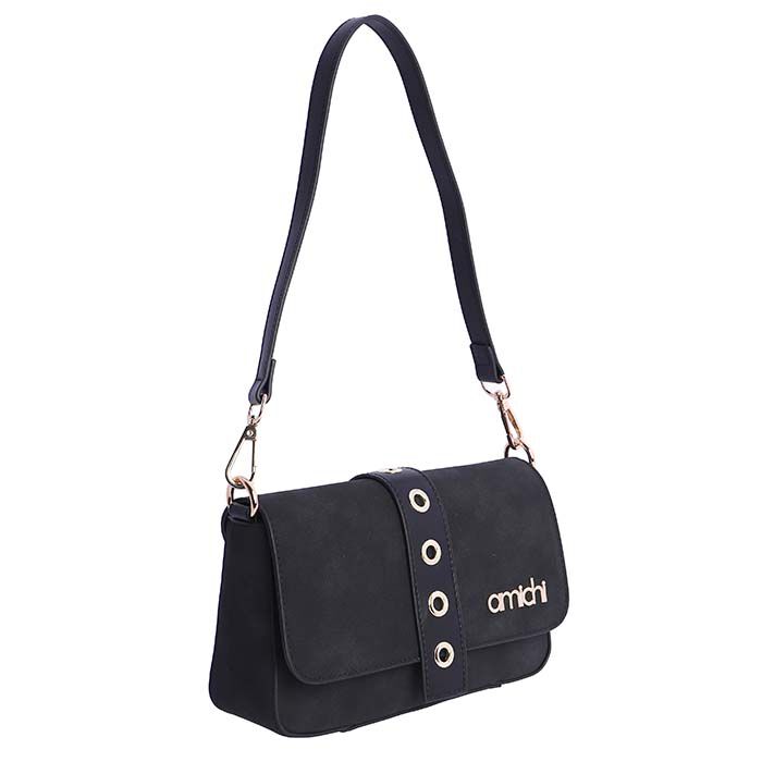 Bolso de Hombro Suede Negro   1