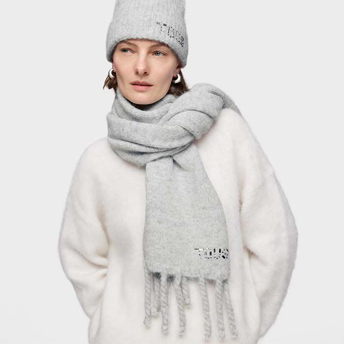 Bufanda Tous Crystal Gris Claro   2