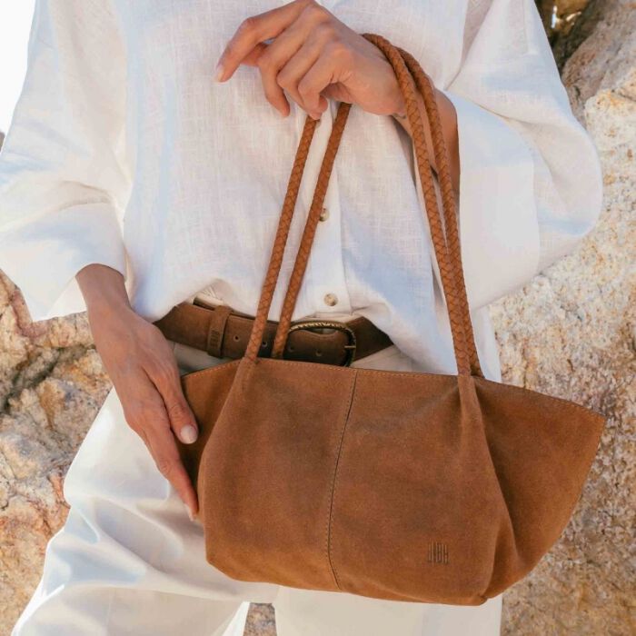 Bolso Shopper de Piel Somerville Marr&oacute;n  