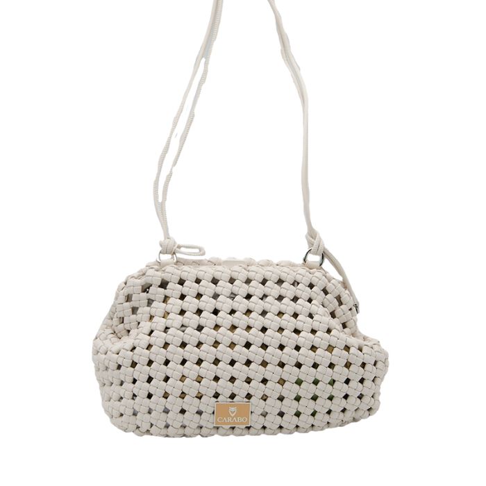 Bolso de Hombro Trenzado Beige  