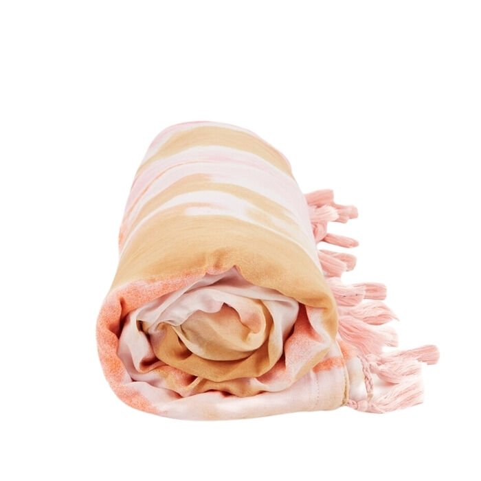 Kikoy de Algodón Estampado Acuarela Coral   1