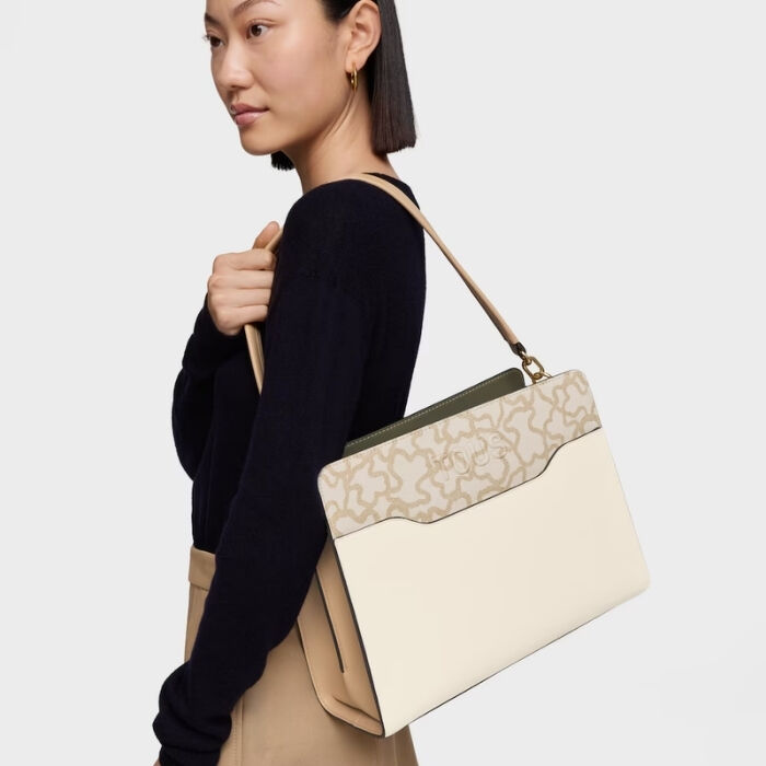 Bolso Shopper Pequeño Kaos Icon Marfil   3