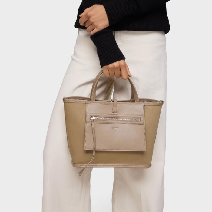 Bolso Capazo Mediano Reversible Double Way Bear Beige   6