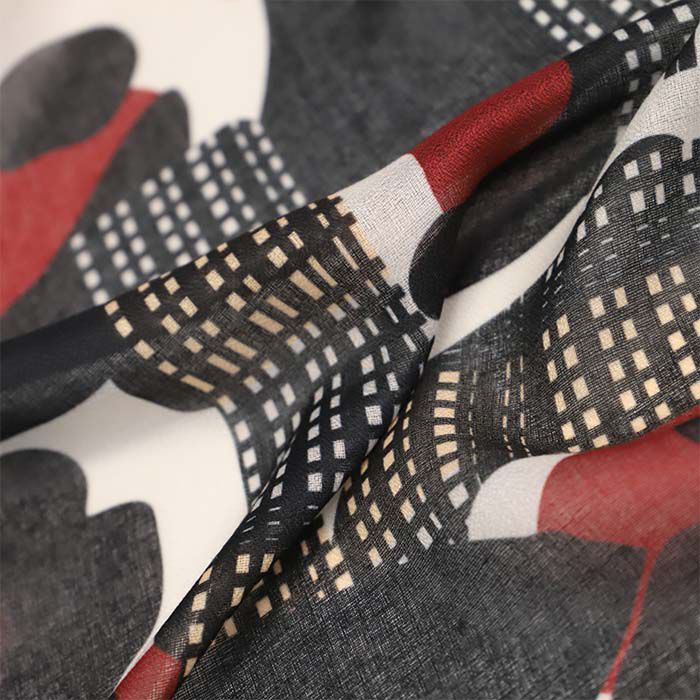 Pañuelo Estampado Gris-Rojo  T. Única-232968 1