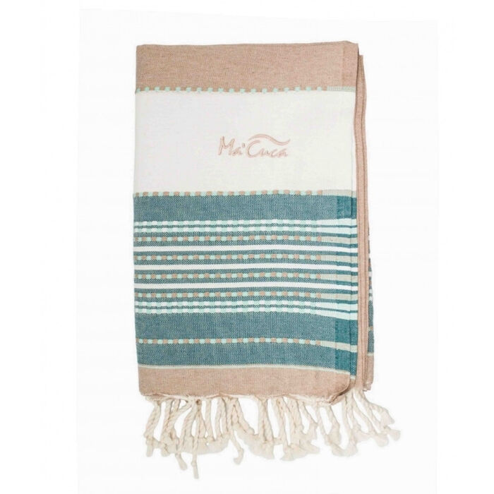 Fouta Afra Beige Azul  