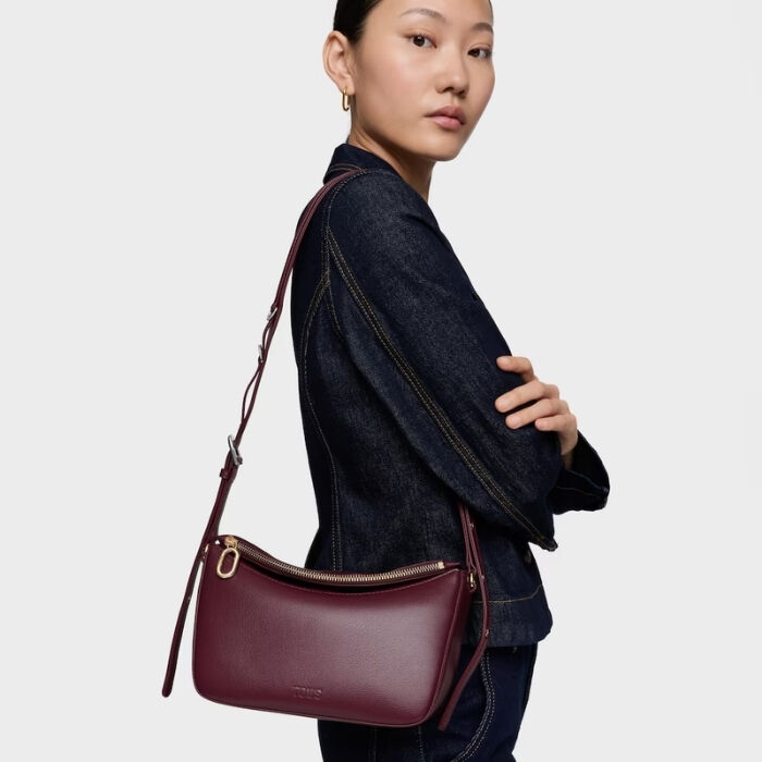 Bolso Bandolera Mediana City Burdeos   3