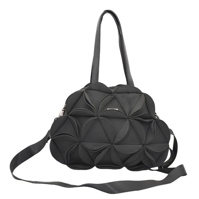 Bolso Bandolera Flores Negro  