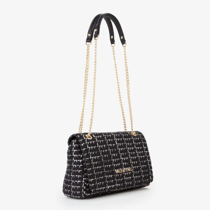 Bolso de Hombro Tweed Negro   1