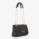 Bolso de Hombro Tweed Negro   1