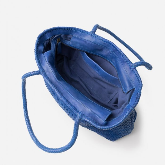 Bolso Baguette de Piel Perkins Azul   2